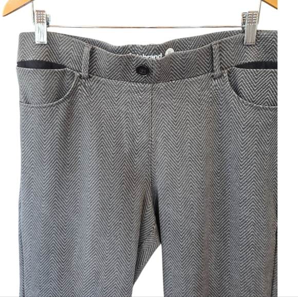 Betabrand Black Gray Herringbone Straight Leg Yoga Dress Pants XL Long - Picture 3 of 7